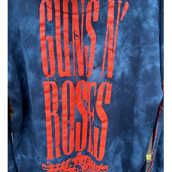 Guns N Roses Perhaps barb wire Blue Tie Dye hoodie Sweatshirt Size XL - Picture 6 of 6